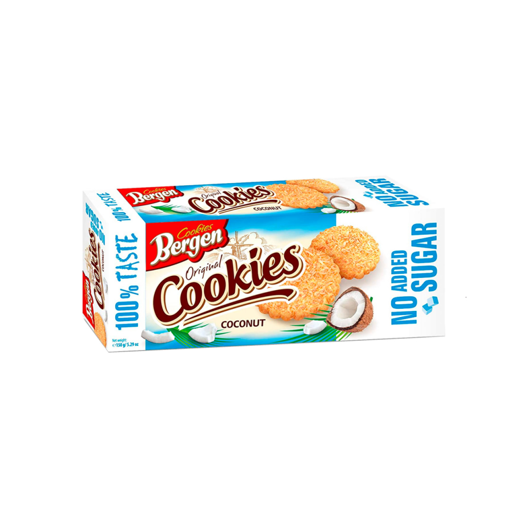 COOKIES BERGEN COCONUT 150G SEM ADICAO DE ACUCAR