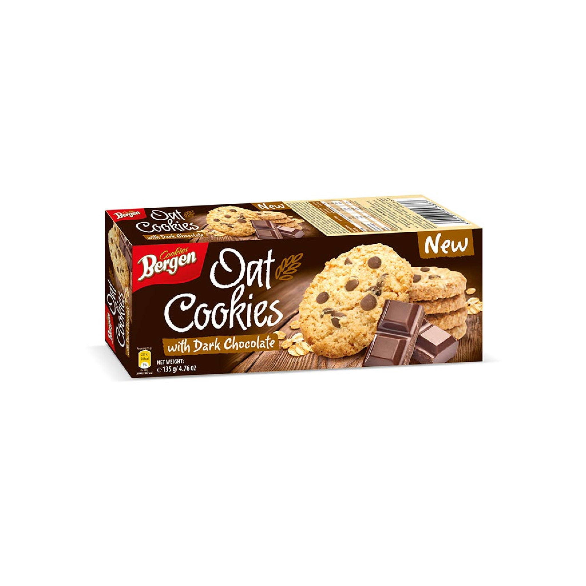 BISCOITO COOKIES BERGEN DARK CHOCOLATE 135G 