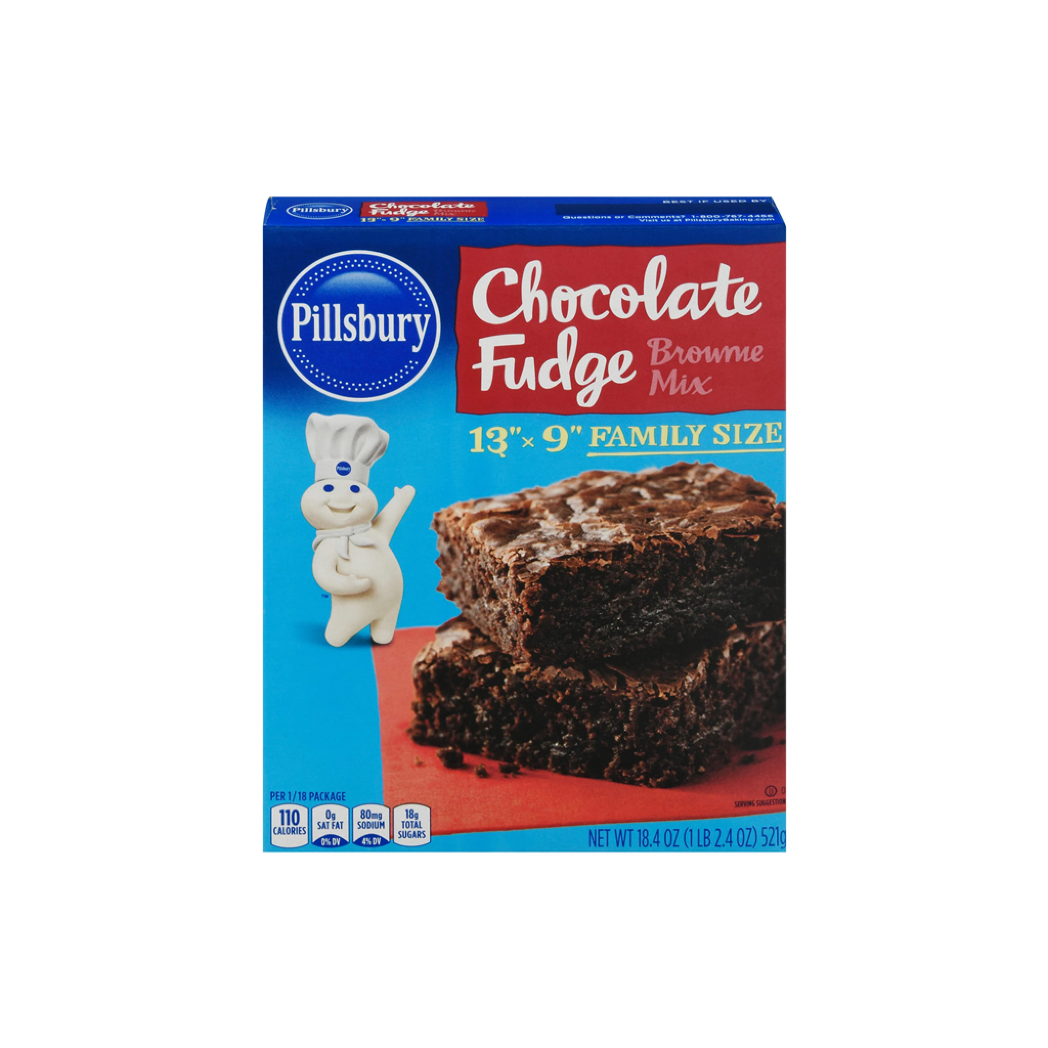 PILLSBURY CHOCOLATE FUDGE BROWNIE MIX 521G